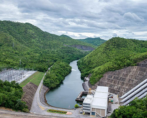 power plant dam srinakarin valley
